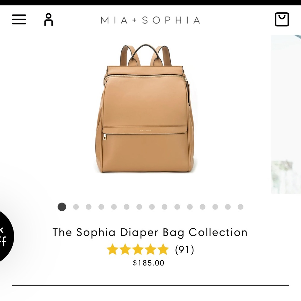 COPY - Tan leather diaper bag